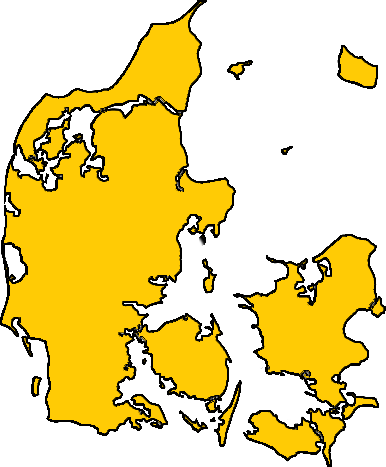 Kort over Danmark med Voxeværkets lokationer